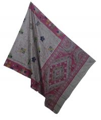 Multicolour  handwoven tussar dupatta