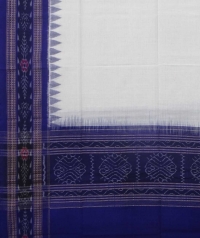 Offwhite blue handwoven cotton dupatta