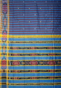  Sky color handwoven  cotton saree