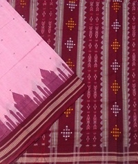 Pink and maroon  handwoven cotton  saree