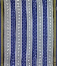 Blue and white handwoven  cotton saree