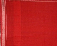 Blue and red handwoven  cotton saree