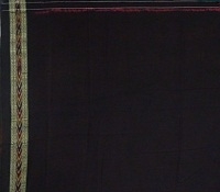 Black and salmon  handwoven cotton  saree