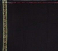 Black and salmon  handwoven cotton  saree