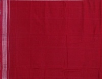 Green, brown and red handwoven cotton saree