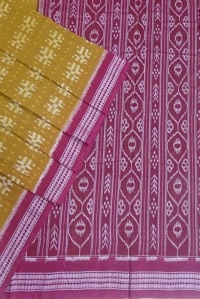 Tormbone and marron colour handwoven cotton saree