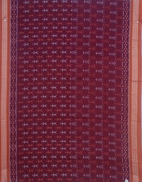 Marron and brown colour handwoven cotton saree