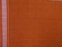 Dark marron and brown colour handwoven cotton saree