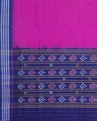 Pink and blue colour handwoven cotton saree