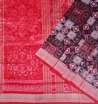 Brown and marron colour handwoven cotton saree
