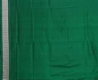 Marron and green colour handwovensilk saree