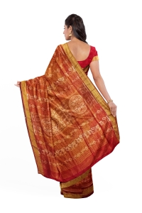 Bronze colour handwoven tissue silk saree