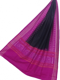 Black and pink handwoven cotton duppta