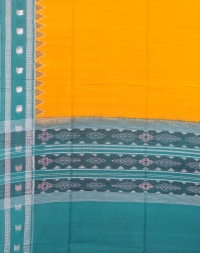 Yellow and green handwoven cotton duppta