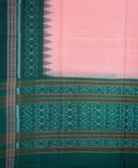 Beige and green handwoven cotton duppta