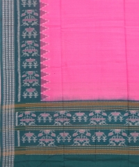 Pink and green handwoven cotton duppta