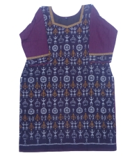 Purple violet colour handwoven cotton kurti