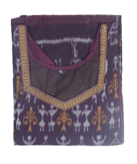 Purple violet colour handwoven cotton kurti