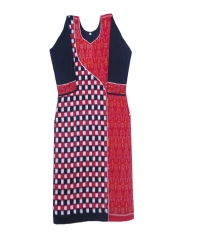 Red and black colour handwoven cotton kurti