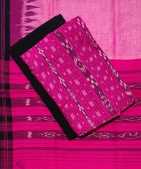 Pink and black colour handwoven cotton suit pieces