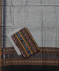 Black and gray colour handwoven cotton suit pieces
