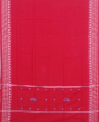 Sky and red colour handwoven cotton suit pieces