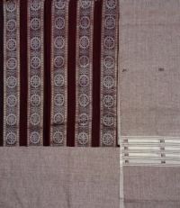 Marron and platinum gray colour handwoven cotton dress pieces