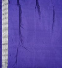 Silky gray blue colour handwoven Bomkei silk saree