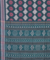 Dark green colour handwoven cotton saree