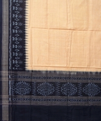 Cream black colour handwoven cotton dupatta