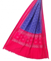 Blue red colour handwoven cotton dupatta