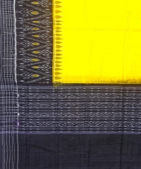Yellow black colour handwoven cotton dupatta