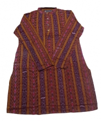 Maroon yellow colour handwoven punjabi