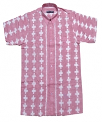 Light pink white colour handwoven half shirt