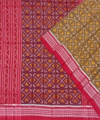 Peanut red colour handwoven cotton saree