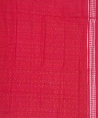 Gray red colour handwoven cotton saree