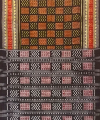 Black red colour handwoven cotton saree