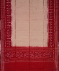 Beige red colour handwoven cotton dupatta
