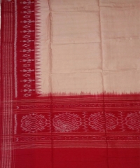 Beige red colour handwoven cotton dupatta