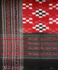 Red black colour handwoven cotton dupatta