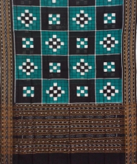 Green black colour handwoven cotton dupatta