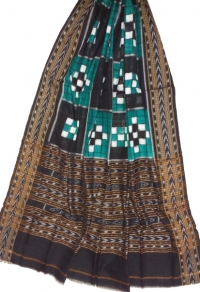 Green black colour handwoven cotton dupatta