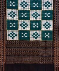 Green white black colour handwoven cotton dupatta