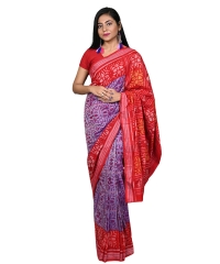 Light purple red colour handwoven cotton saree