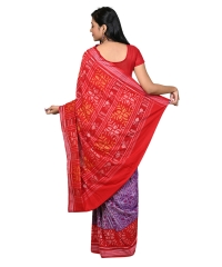 Light purple red colour handwoven cotton saree