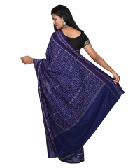 Blue gry colour handwoven cotton saree
