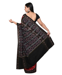 Olive black colour handwoven cotton saree