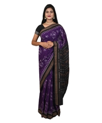 Indigo black colour handwoven cotton saree