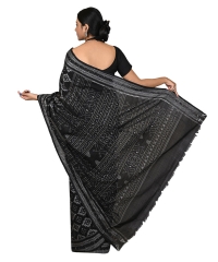 Black gray colour handwoven cotton saree