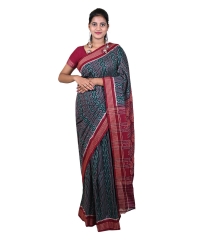 Green red colour handwoven cotton saree
